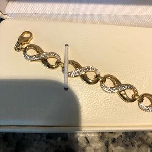 Gold plated w diamonds bracelet. New. Never worn
